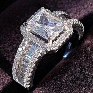 NEW 925 STERLING SILVER ENGAGEMENT RING